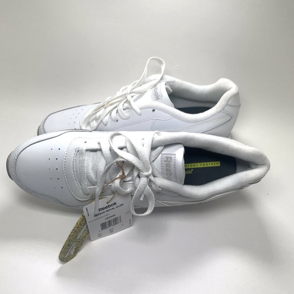 Reebok Royal Glide White Trainers with Comfort Footbed - Size US 9.5 - Picture 3 of 16